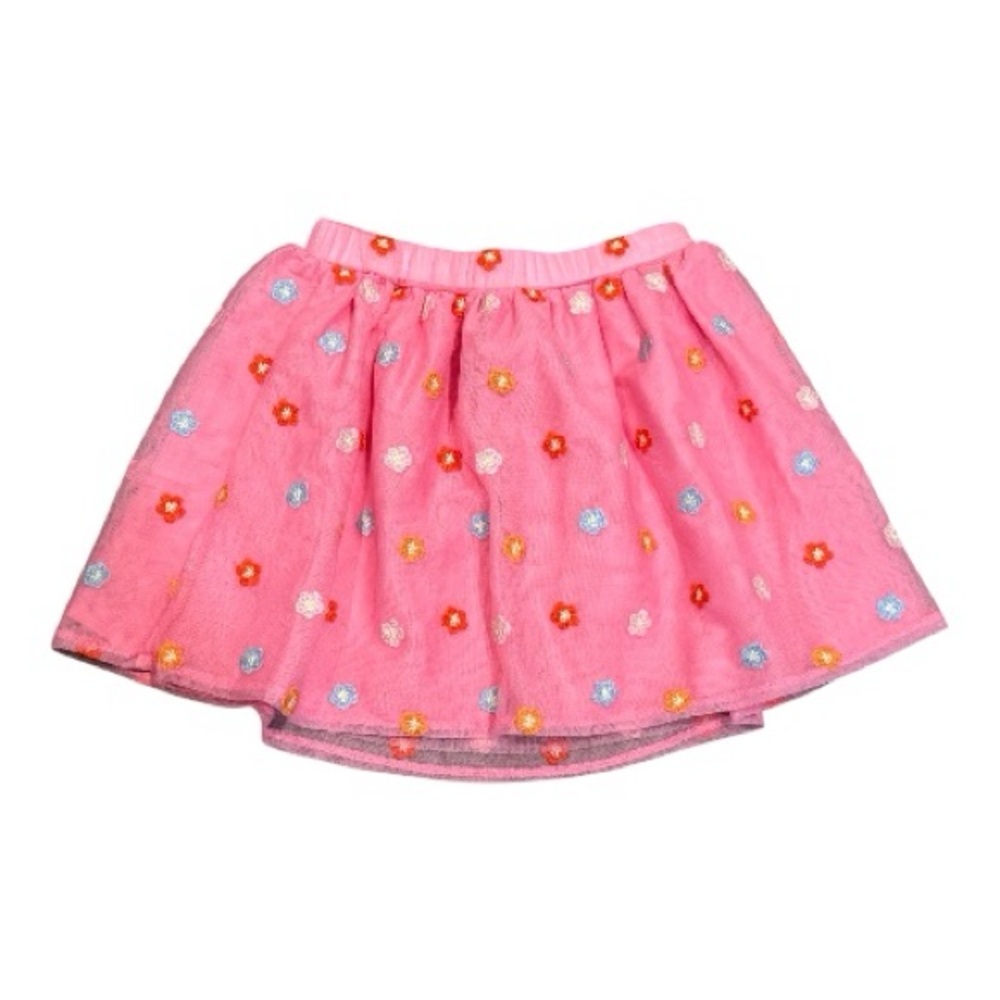 Old Navy Pink Tulle Skirt with Embroidered Flowers